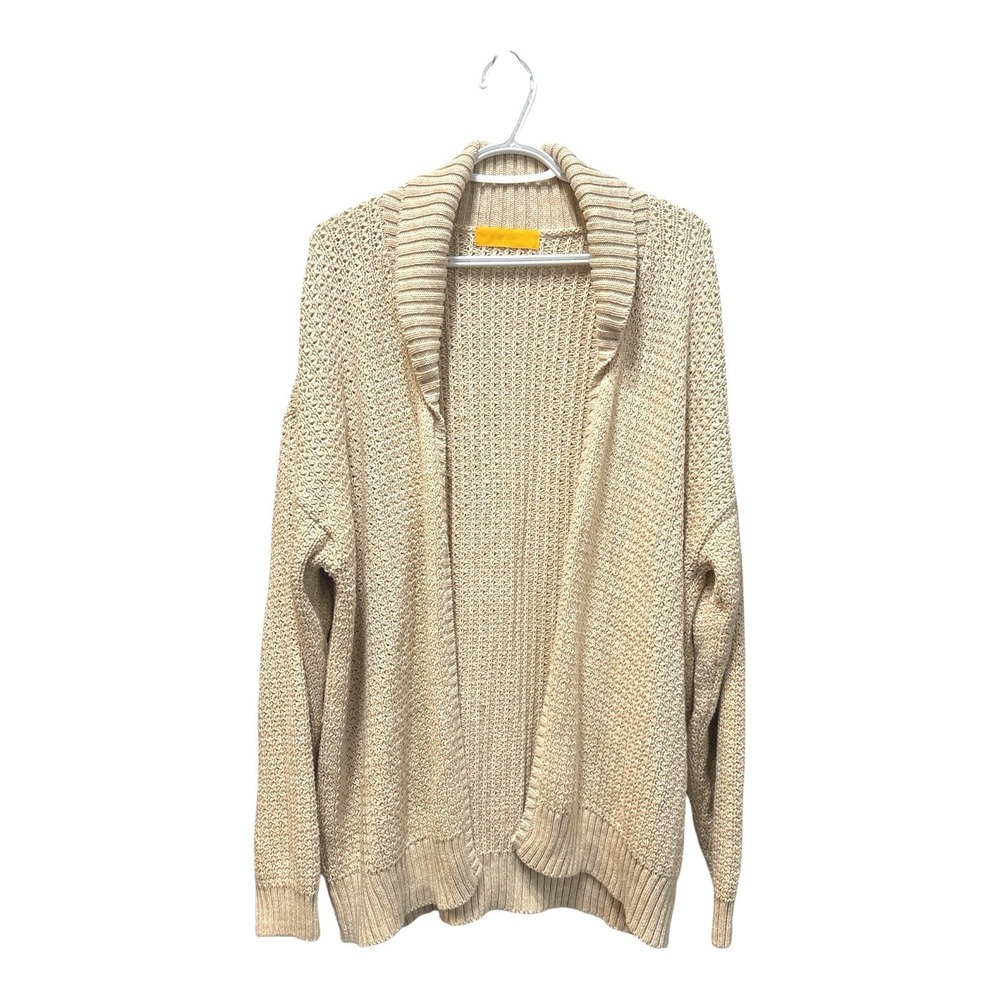 Yellow Label Co. Portugal 100% Cotton Shawl Collar Knit Cardigan‎ Men's M Beige
